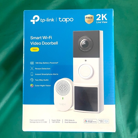 TP-Link Tapo Smart Video Doorbell with Blue Packaging - Picture 1 of 3